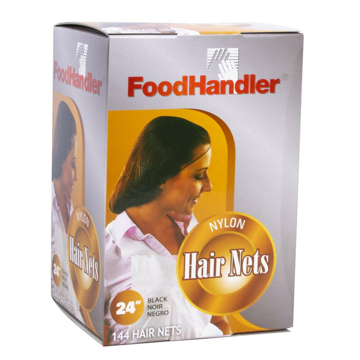 Food Handler 305-FH54 24" Black Nylon Hair Nets Food Handler
