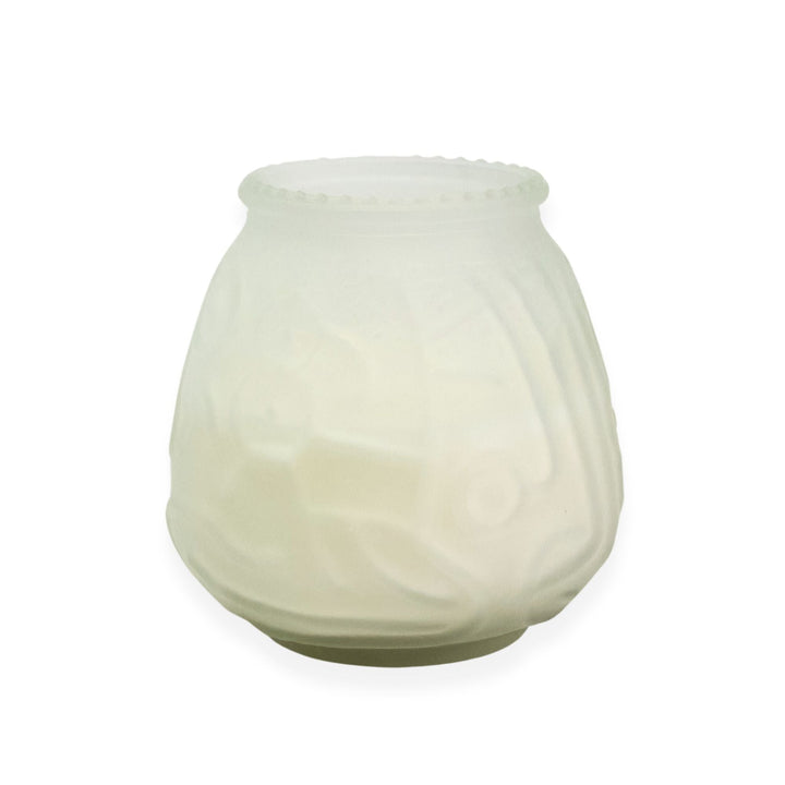 LeoLight 432FR 45 Hour Frosted Glass Venetian Lowboys Wax Candle LeoLight