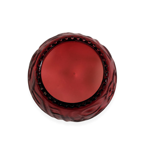 LeoLight 432RD 45 Hour Red Glass Venetian Lowboys Wax Candle LeoLight