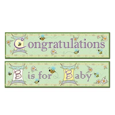 Beistle 5' x 15" 57898 "B is for Baby" Banner 2 Pack (57898) Beistle