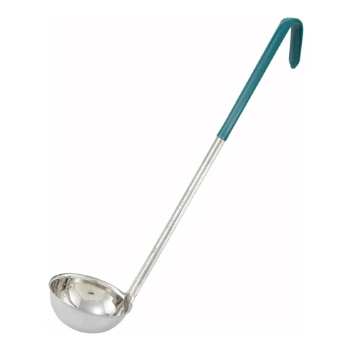 Winco LDC-4 Green One-Piece Stainless Steel Ladle 4 oz