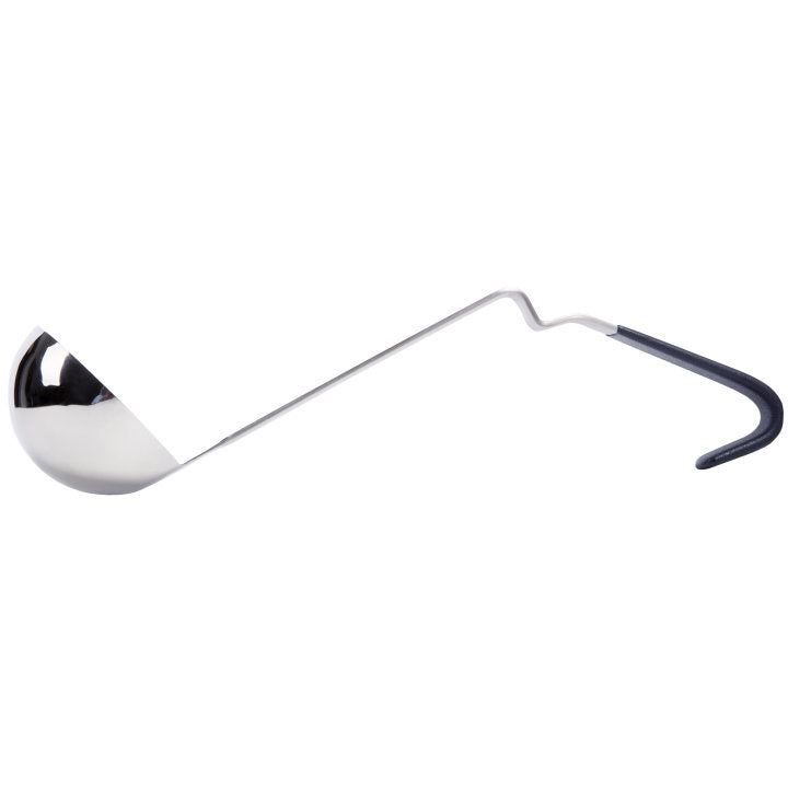 Vollrath 4980622 6 oz Stainless Steel Ladle with Black Ergo Grip Handle Vollrath