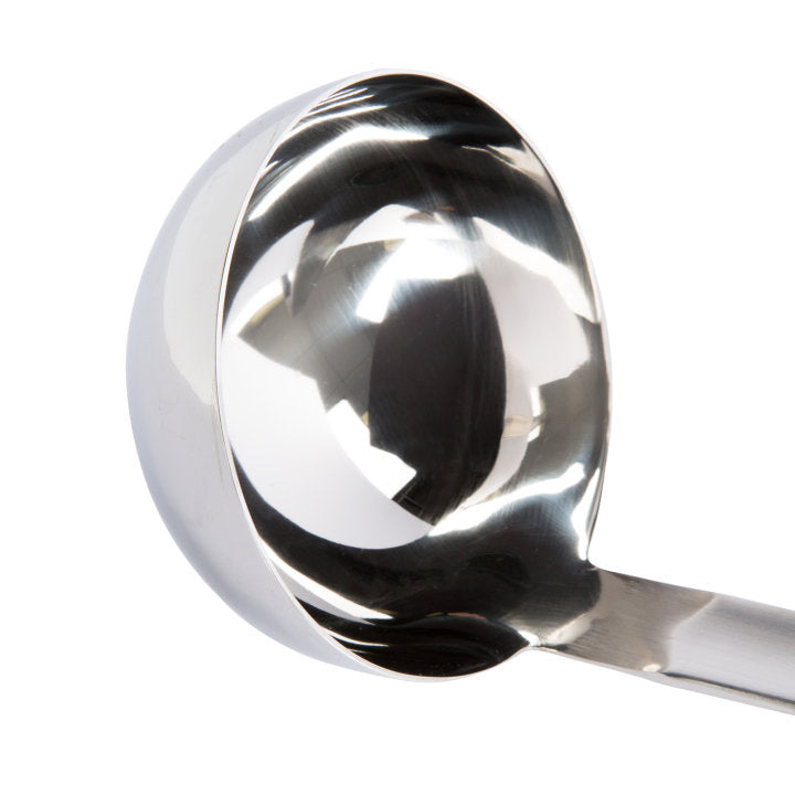 Vollrath 4980622 6 oz Stainless Steel Ladle with Black Ergo Grip Handle Vollrath