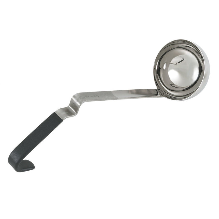 Vollrath 4980622 6 oz Stainless Steel Ladle with Black Ergo Grip Handle Vollrath