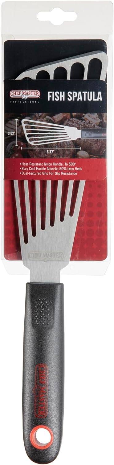 Chef Master 90287 Stainless Steel High Heat Fish Turner 6.77" x 3.03"