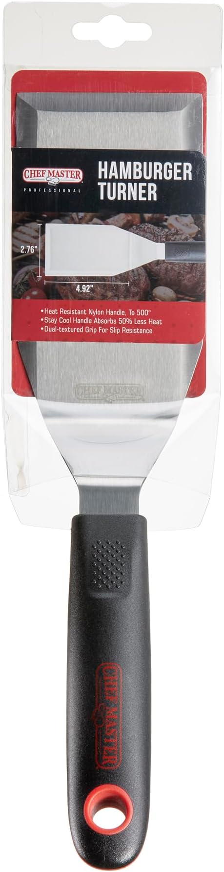 Chef Master 90283 Stainless Steel High Heat Hamburger Turner 4.92" x 2.76"