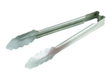 Vollrath 4781210 Stainless Steel Heavy Duty One-Piece Scalloped Tongs 12"
