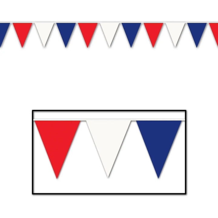 Beistle 50700-RWB 120' Pennant Banner Red White Blue Beistle