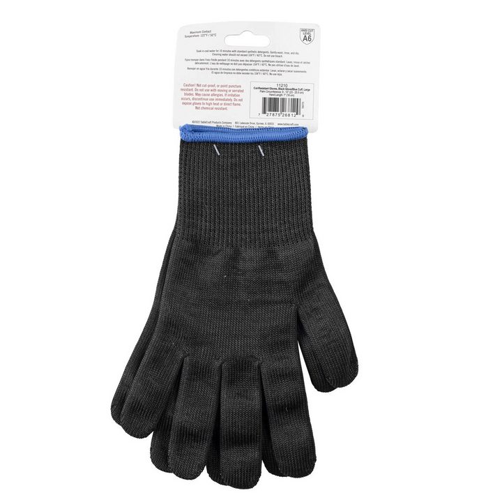 Tablecraft The Protector 11210 Large Cut Resistant Black and Blue Gloves