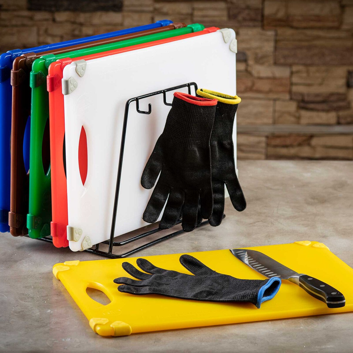 Tablecraft The Protector 11210 Large Cut Resistant Black and Blue Glov