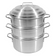 18-Inch, 2-Tier Aluminum Steamer with Lid and Basket