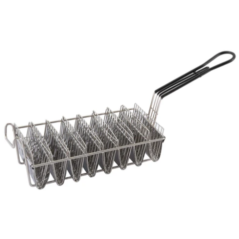 Winco TB-8 6" Fry Basket - Taco Shells - 6" Wide 8-Slots Winco