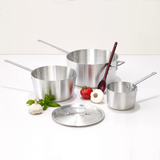 Winco ASP-10 Tapered Aluminum Sauce Pan 10 qt