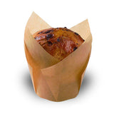PacknWood 209CPST5M Golden Brown Silicone Tulip 4 oz Baking Cup
