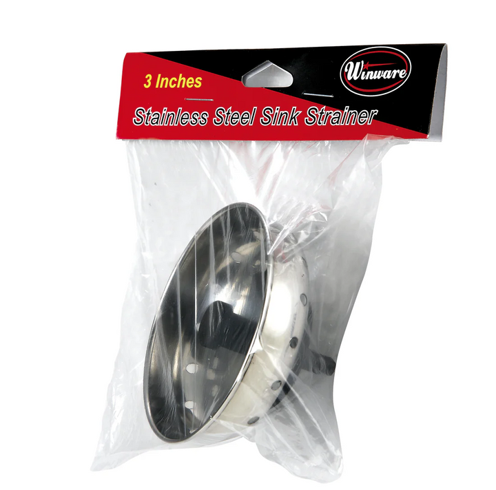 Winco SIK-3 SS 3" Sink Strainer  With 2.5" Stopper