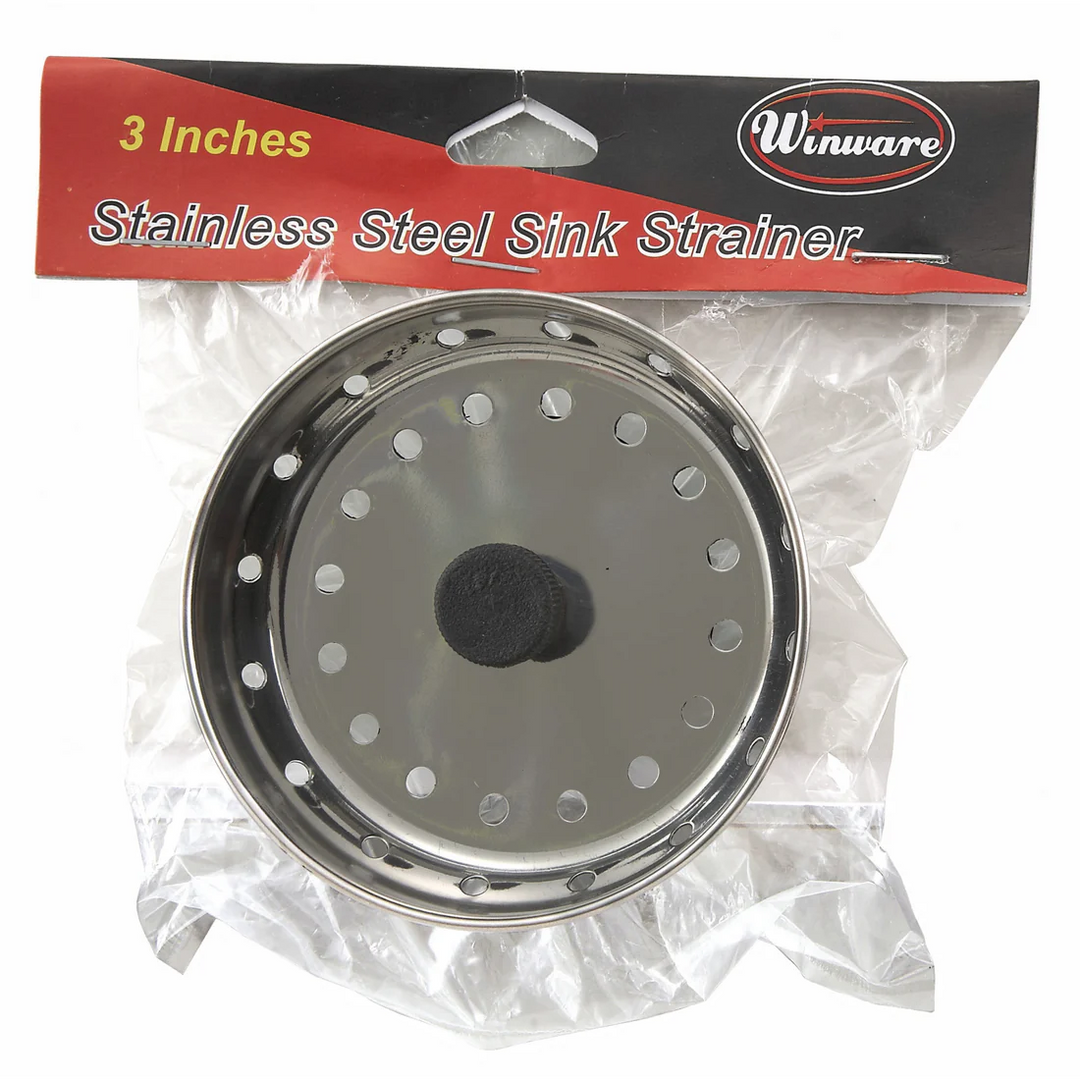 Winco SIK-3 SS 3" Sink Strainer  With 2.5" Stopper