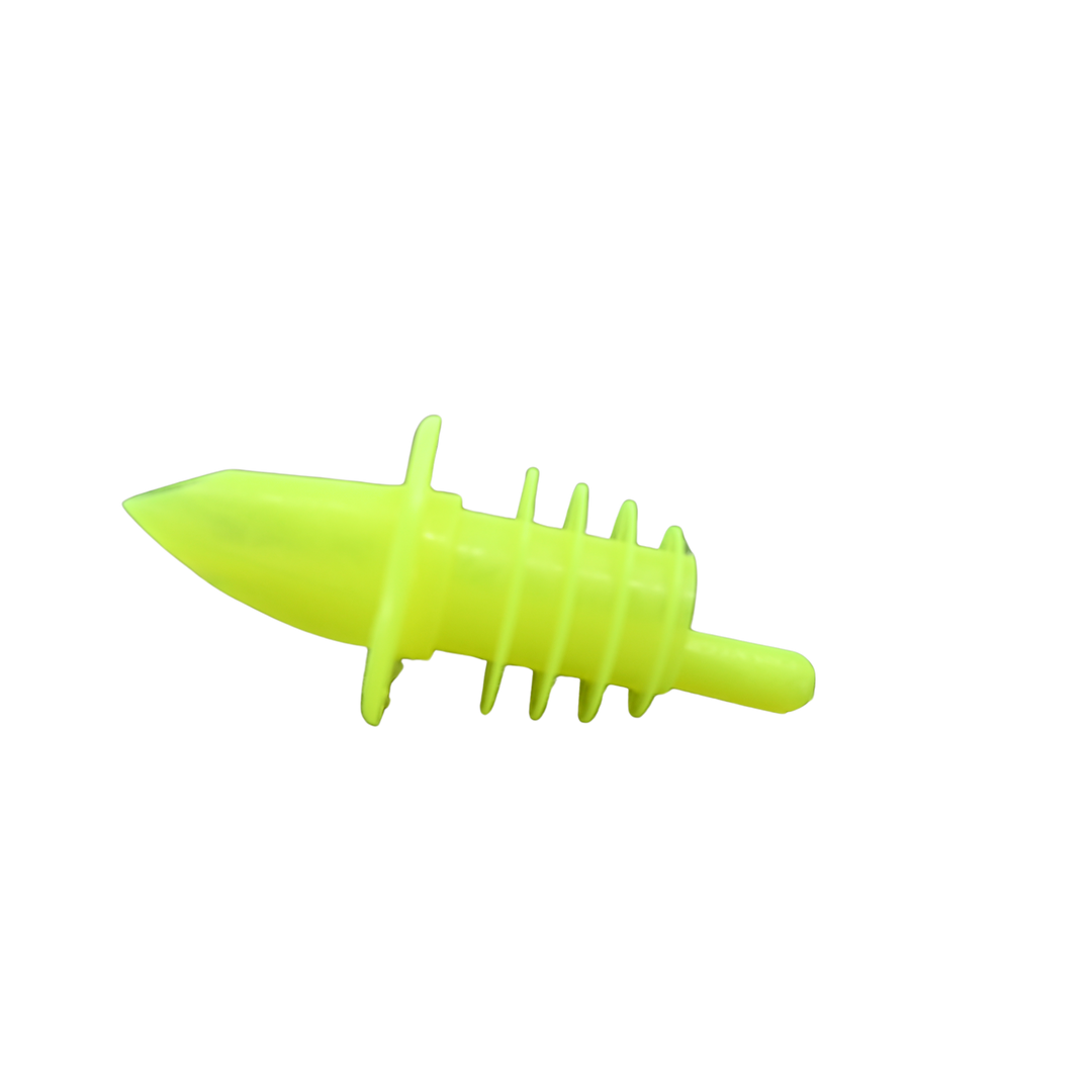 Fluorescent Yellow Flexible Poly Budget Pourers 12/Bag