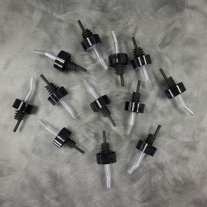 Spill-Stop 320-01 Whiskey Gate Clear/Black Collar Pourer 12/Pack Spill-Stop