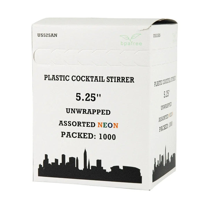 Cell-O-Core 5.25" Assorted Neon Sip Stix  Stirrers Cell-O-Core