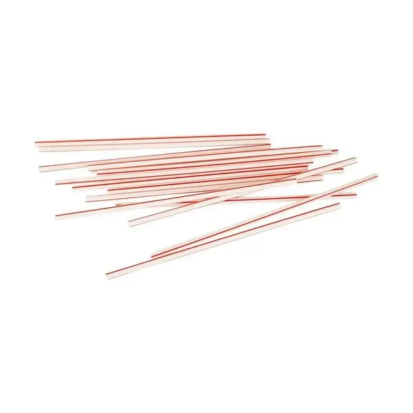 Cell-O-Core 5.25" Sip Stix White With Red Stripes Cell-O-Core