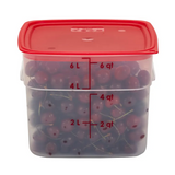 Cambro SFC6FPPP266 FreshPro Camsquares Red Square Easy Seal Lid for 6 and 8 qt Food Containers