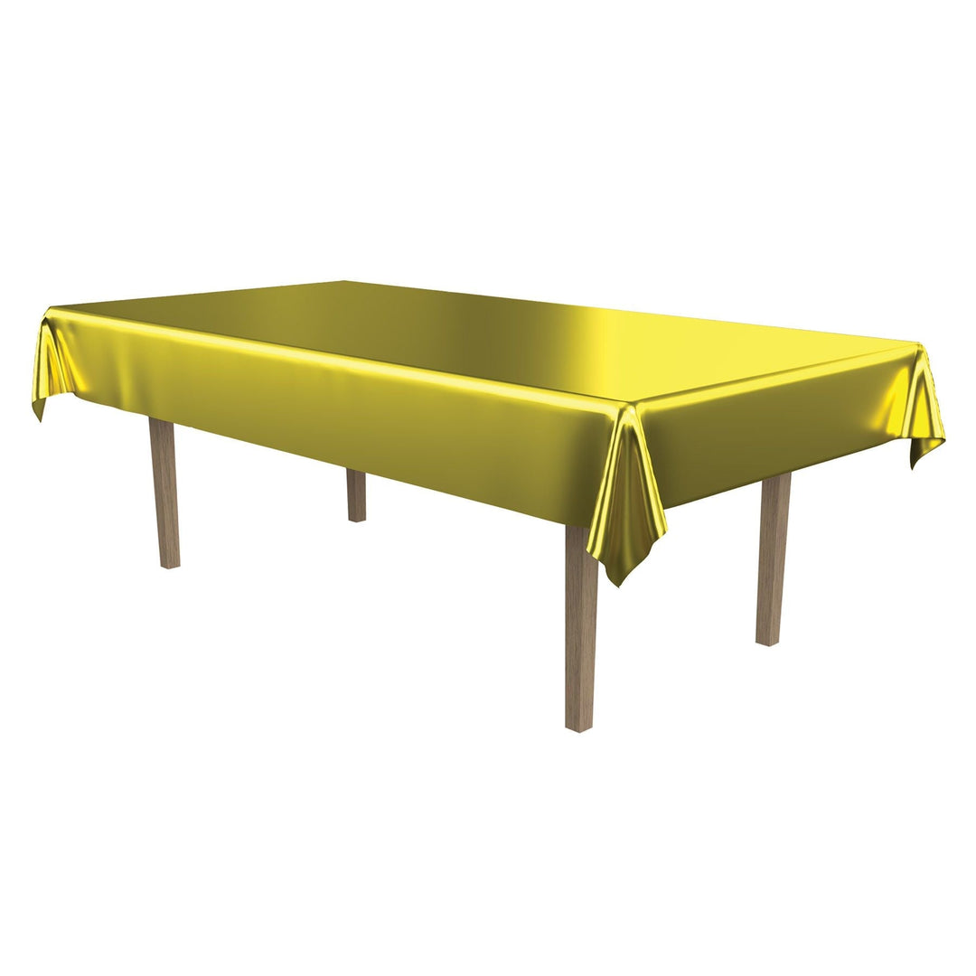 54" X 108" Gold Plastic Table Cover (53896-GD)