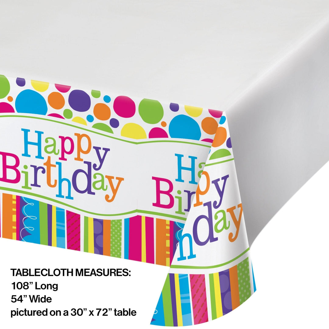 54" X 108" Happy Birthday Plastic Table Covers