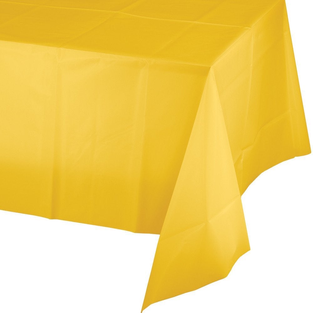 54" X 108" School Bus Yellow Plastic Table Covers