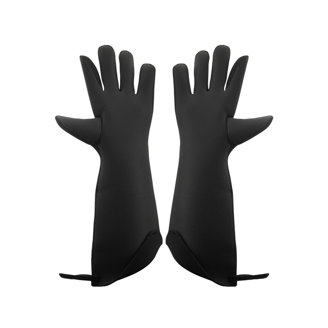 Browne Foodservice 5430502 15" Black FLXa-Prene 5 Finger Glove with Kevlar Stitching Browne Foodservice