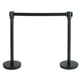 Winco CGS-38K 34" Stanchion Post with 6.5' Black Retractable Belt
