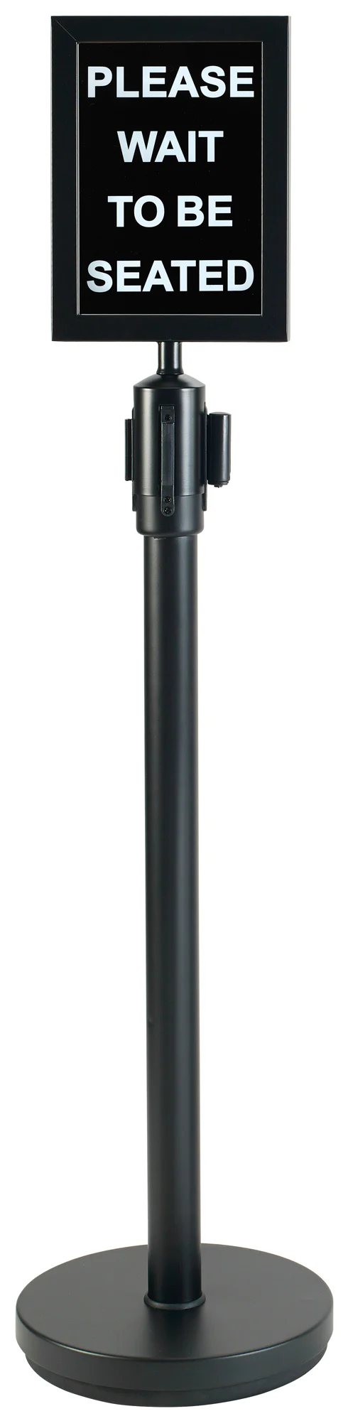 Winco CGS-38K 34" Stanchion Post with 6.5' Black Retractable Belt