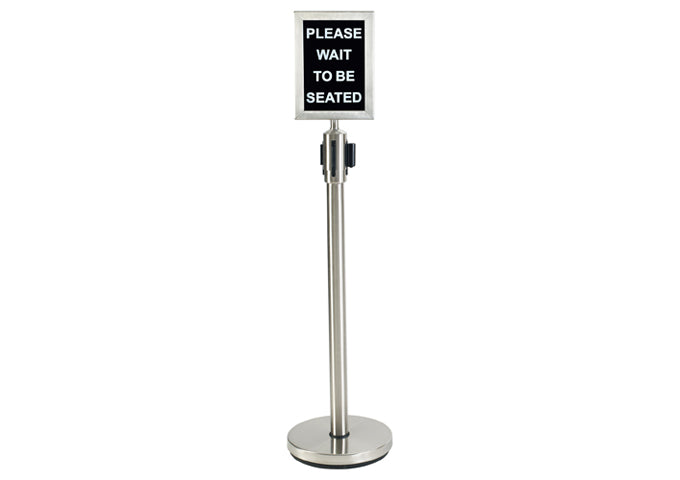Winco CGS-38S 34" Stainless Stanchion Post with 6.5' Retractable Belt