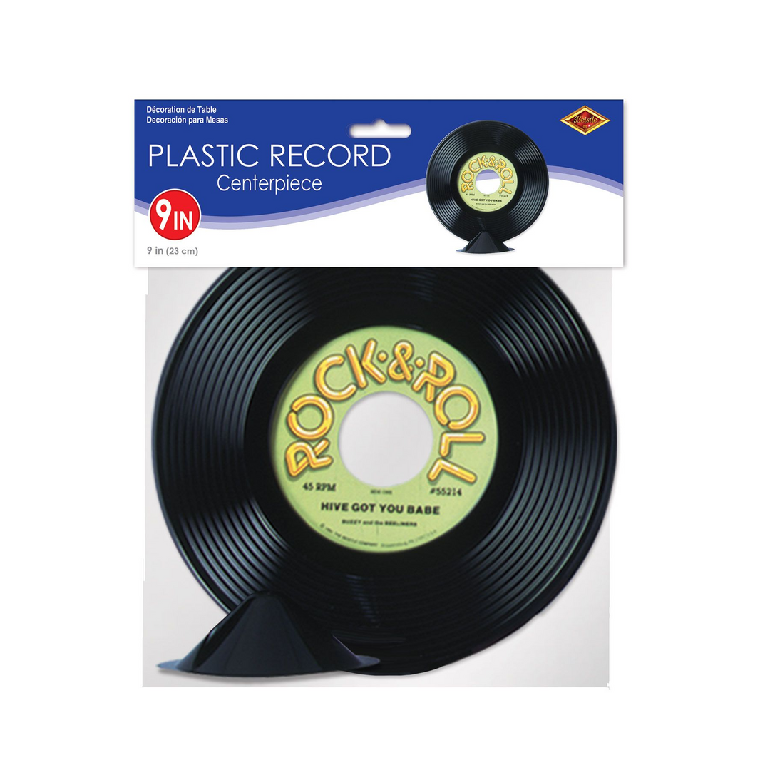 Beistle 55216 9" Plastic Record Centerpiece