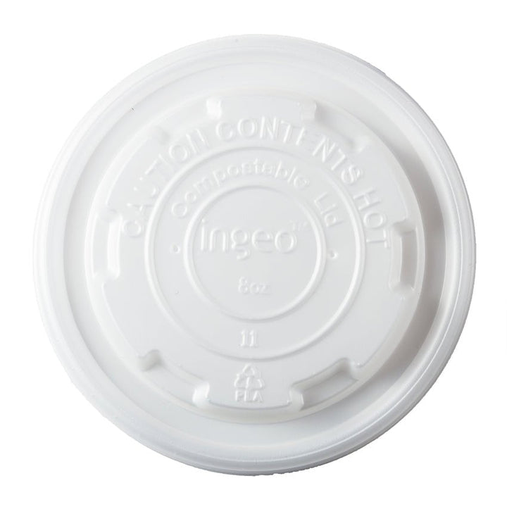 AmerCareRoyal CFCL-8 CPLA Compostable Lid for 8 oz Container AmerCareRoyal