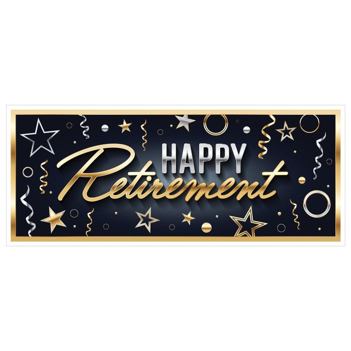 Beistle 56502 30" x 6' All-Weather Retirement Sign Banner