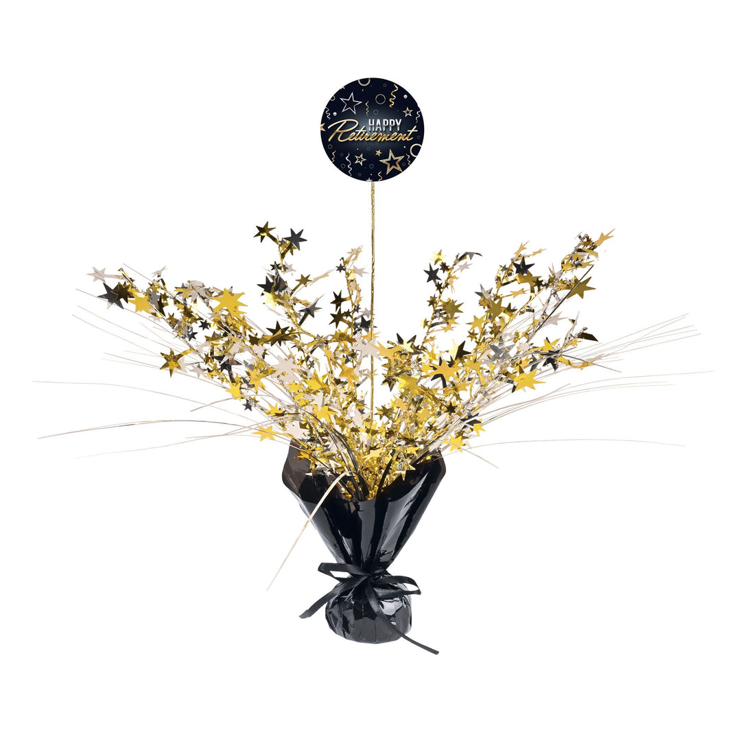 Beistle 56516 18" Happy Retirement Gleam N Spray Centerpiece