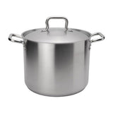 Browne 24 Quart Stainless Steel Stock Pot with Lid | NSF