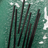 5.75" Black Unwrapped Bio-Plastic Cocktail Straw