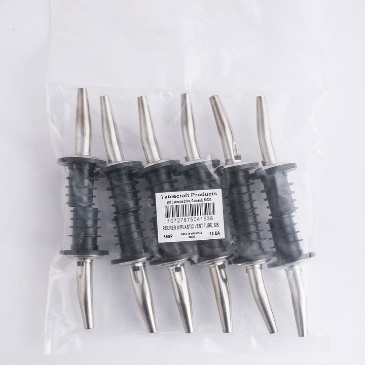 Tablecraft 599P Stainless Steel Pourer with Plastic Vent Tube