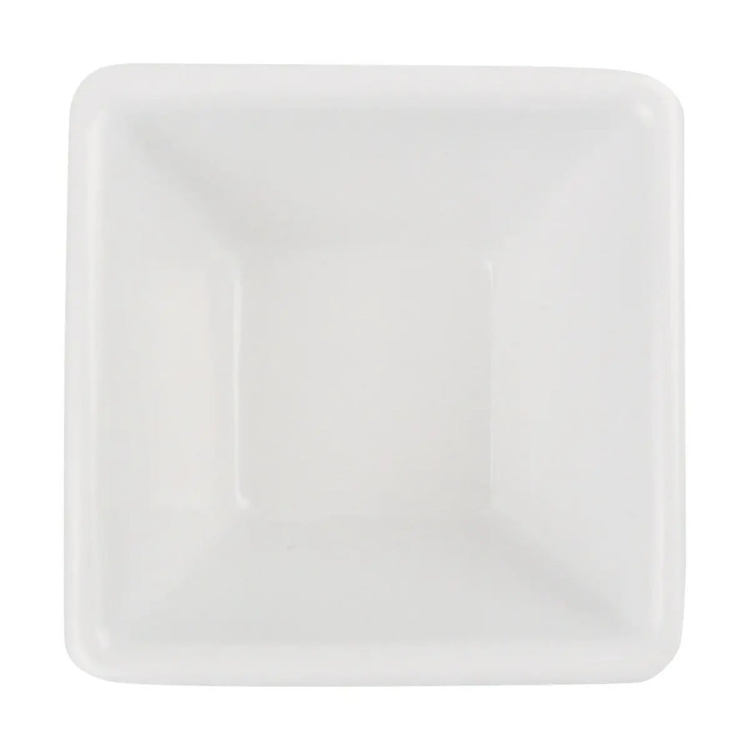 American Metalcraft 1-1/8 Oz White Square Sauce Cup (MELSC15) American Metalcraft