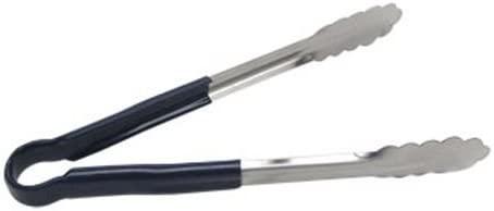 Adcraft SEP-10BU 10" Blue Scalloped Edge Stainless Steel Tongs