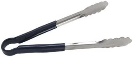 Adcraft SEP-10BU 10" Blue Scalloped Edge Stainless Steel Tongs Adcraft