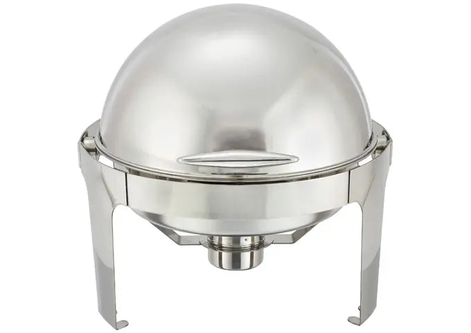 Winco 602 Chafer 6 Qt Round Madison Chafer with Stainless Frame, Roll Top