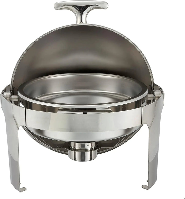 Winco 602 Chafer 6 Qt Round Madison Chafer with Stainless Frame, Roll Top Winco