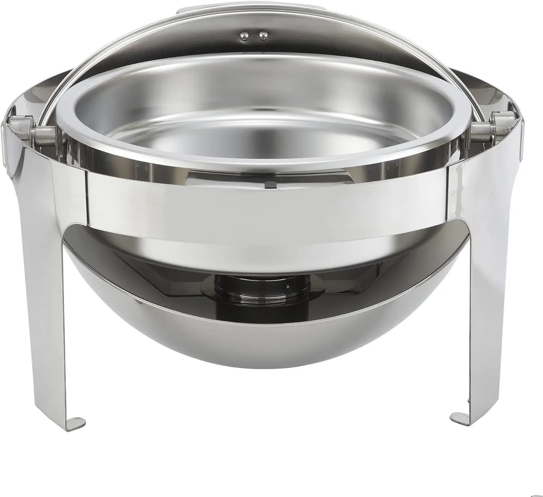 Winco 602 Chafer 6 Qt Round Madison Chafer with Stainless Frame, Roll Top Winco