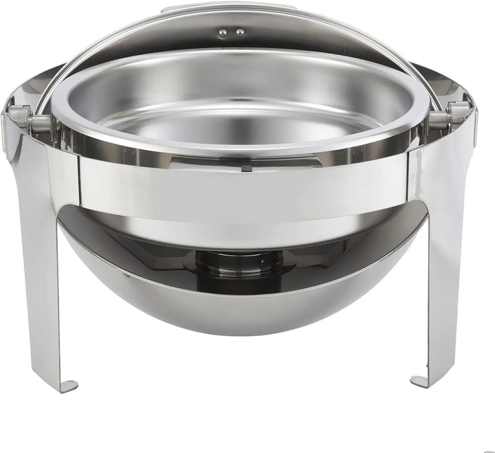 Winco 602 Chafer 6 Qt Round Madison Chafer with Stainless Frame, Roll Top