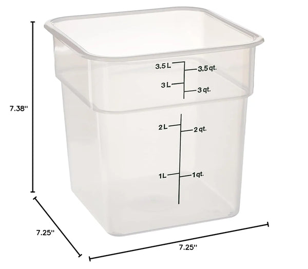 Cambro 4SFSPP-190 4 Qt Green Square Translucent Container Cambro
