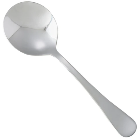 Winco 0026-04 Elite 18/0 Stainless Steel Heavyweight 5.875" Bouillon Spoons Winco