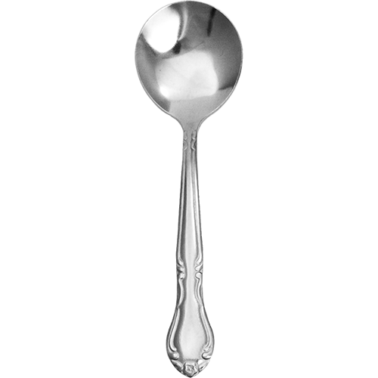 ITI ME-113 Melrose 6.125" 18/0 Stainless Steel Bouillon Spoon Dozen International Tableware