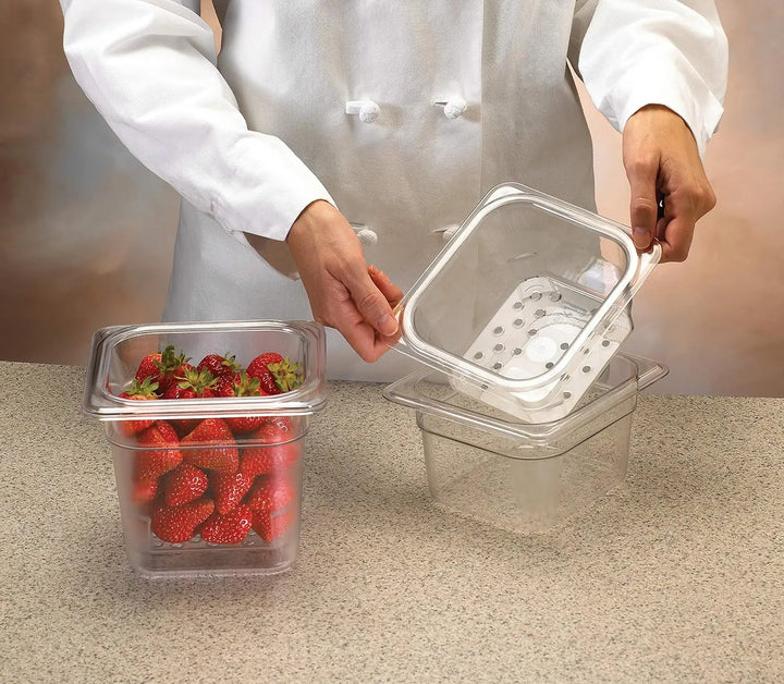 Cambro Camwear 63CLRCW-135 1/6 Size 3" Colander Food Pan Cambro